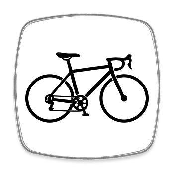 Rennrad Icon - Viereckiger Kühlschrankmagnet - Weiß - Vorne