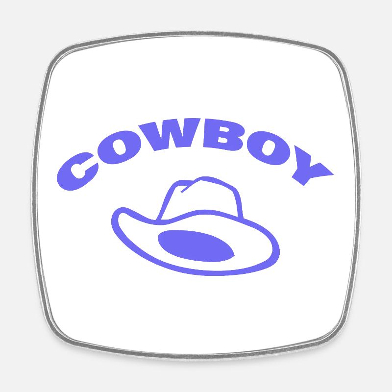 Cowboy - Square fridge magnet - white