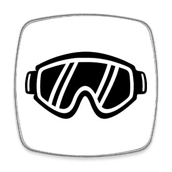 Ski goggles - Square fridge magnet - white - Front