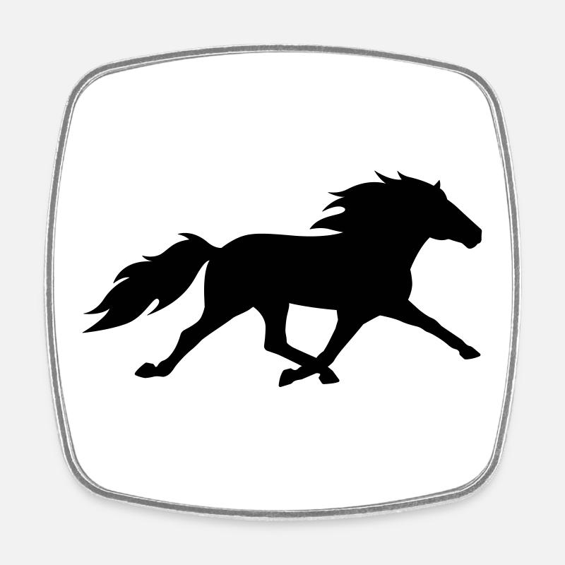Cheval islandais dans le pass de course - Magnet carré - blanc