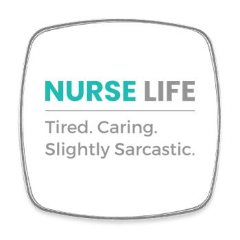 Nurse Life T-Shirt – Müde, fürsorgliche, sarkastische Krankenschwester - Viereckiger Kühlschrankmagnet - Weiß - Vorne