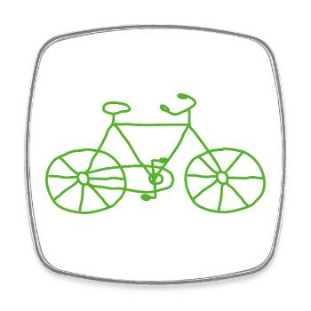 Fahrrad Skizze - Viereckiger Kühlschrankmagnet - Weiß - Vorne