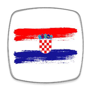 Croatian Flag Football Fan Sports Heritage - Viereckiger Kühlschrankmagnet - Weiß - Vorne