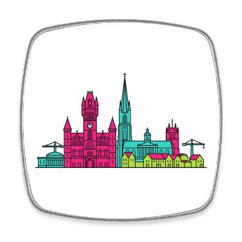 Aberdeen City Skyline Marischal College Art - Viereckiger Kühlschrankmagnet - Weiß - Vorne