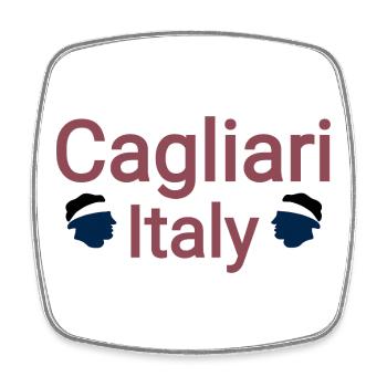 Cagliari italy liebe - Viereckiger Kühlschrankmagnet - Weiß - Vorne