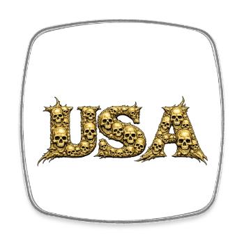 USA Skull Vine Gothic Logo - Square fridge magnet - white - Front