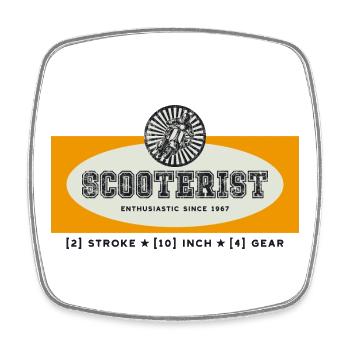 Scooterist Vintage Scooterfahrer Racing - Viereckiger Kühlschrankmagnet - Weiß - Vorne