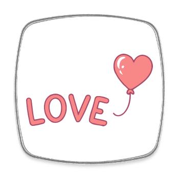 Pastel Love Balloon Illustration - Square fridge magnet - white - Front