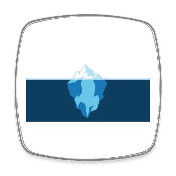 Eisberg Minimal Blau Design - Magnet carré - blanc - Devant