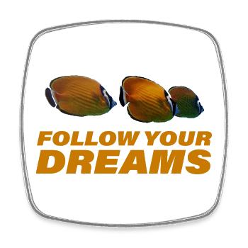 FOLLOW YOUR DREAMS - Viereckiger Kühlschrankmagnet - Weiß - Vorne