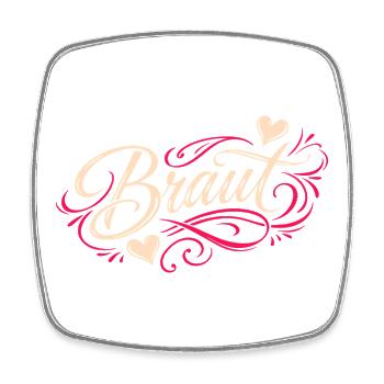 Chemise de mariée Enterrement de vie de garçon femmes Chemise de fête de jeune fille - Magnet carré - blanc - Devant