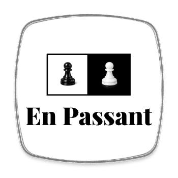 En Passant - Viereckiger Kühlschrankmagnet - Weiß - Vorne