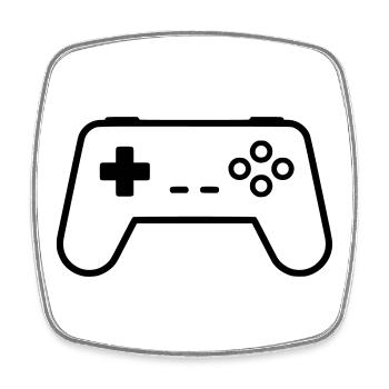 Gamepad Controller Outline Gaming Vector - Square fridge magnet - white - Front