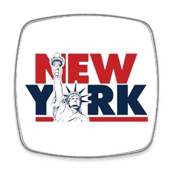 Graphique de la liberté de New York - Magnet carré - blanc - Devant