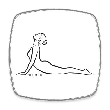 SOUL CONTOUR - Bhujangasana - Square fridge magnet - white - Front