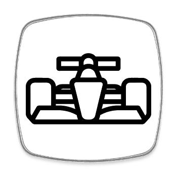 Race Car - Square fridge magnet - white - Front