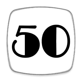 50. 50 JAHRE. 50-JÄHRIGES JUBILÄUM. 50-JÄHRIGES JUBILÄUM. - Viereckiger Kühlschrankmagnet - Weiß - Vorne