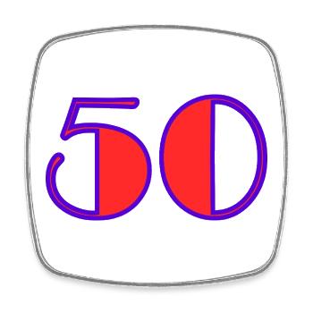 50. 50 JAHRE. 50-JÄHRIGES JUBILÄUM. 50-JÄHRIGES JUBILÄUM. - Viereckiger Kühlschrankmagnet - Weiß - Vorne