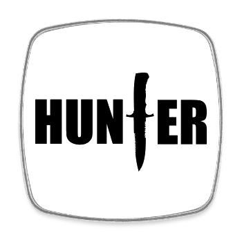 Hunting - Hunter - Square fridge magnet - white - Front