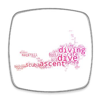Einfach Diving zeitloses Design - Viereckiger Kühlschrankmagnet - Weiß - Vorne