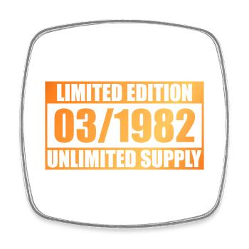 44th Birthday Limited Edition - ꝏ Supply 03/1982 - Square fridge magnet - white - Front