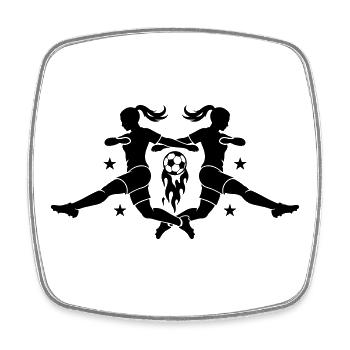 Soccer Woman Soccer Silhouette - Square fridge magnet - white - Front