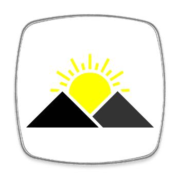 Sonne Berge Landschaft - Viereckiger Kühlschrankmagnet - Weiß - Vorne