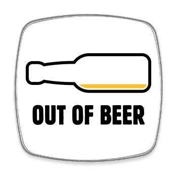 Out Of Beer (Bier / Bierchen / Biertrinker POS 2C) - Viereckiger Kühlschrankmagnet - Weiß - Vorne