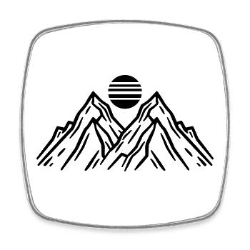 Montagnes Soleil Nature - Magnet carré - blanc - Devant