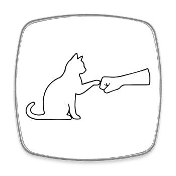 Cat Dad Cat Lover Cat Fist Team - Square fridge magnet - white - Front