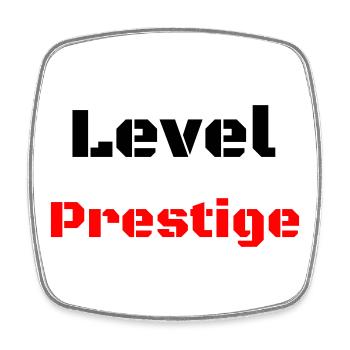 Level Prestige - Viereckiger Kühlschrankmagnet - Weiß - Vorne