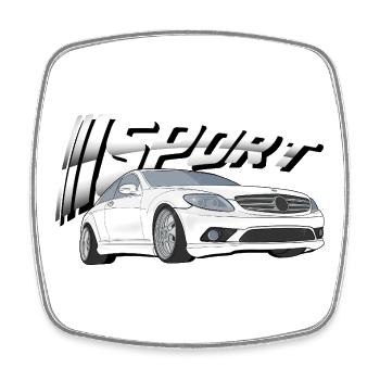 Rennsport-Silhouette cls - Viereckiger Kühlschrankmagnet - Weiß - Vorne