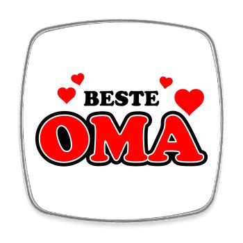 Grandma heart logo with love accents - Square fridge magnet - white - Front