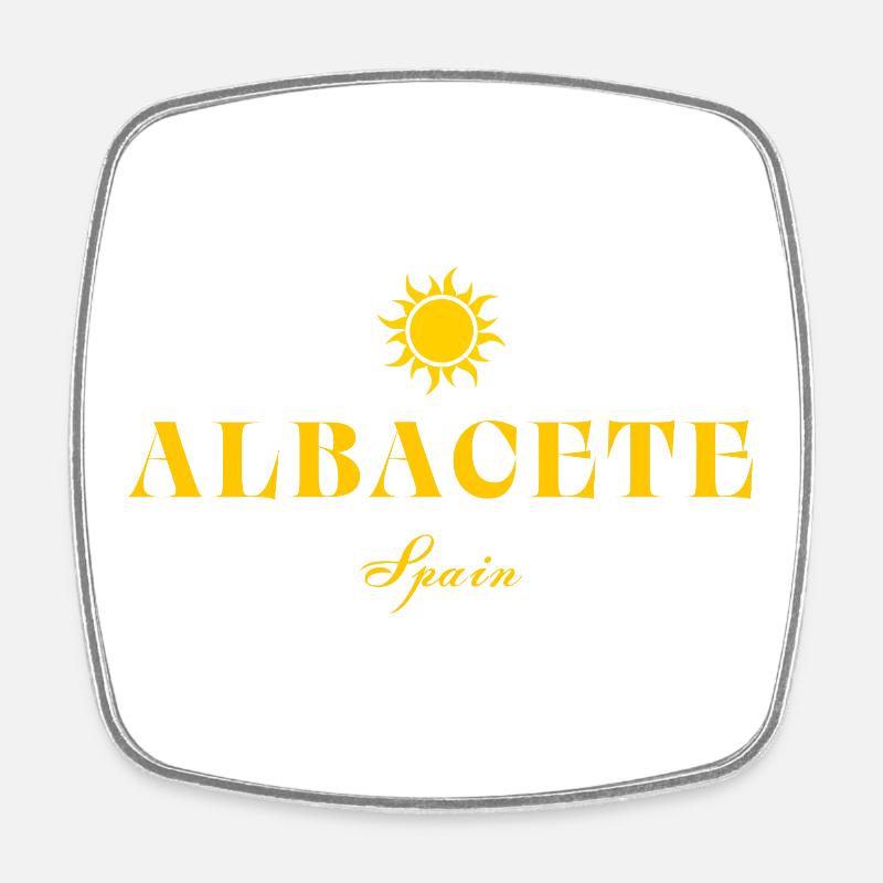 Albacete Sun Spain Logo Tee - Square fridge magnet - white
