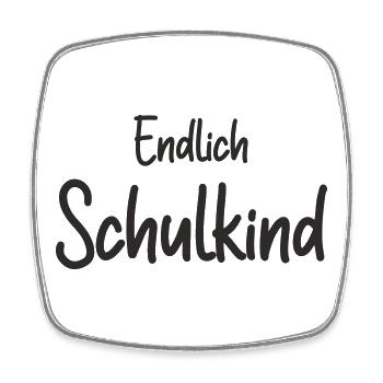 Endlich Schulkind - Einschulung Erstklässler - Viereckiger Kühlschrankmagnet - Weiß - Vorne