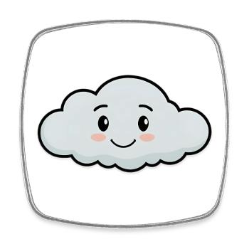 Cuddly cloud friend - Square fridge magnet - white - Front