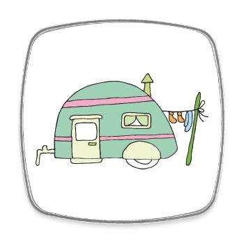 Pastel Camper Dream - Square fridge magnet - white - Front