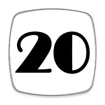 20. 20th ANNIVERSARY. 20 YEARS ANNIVERSARY. 20 YEARS. - Square fridge magnet - white - Front