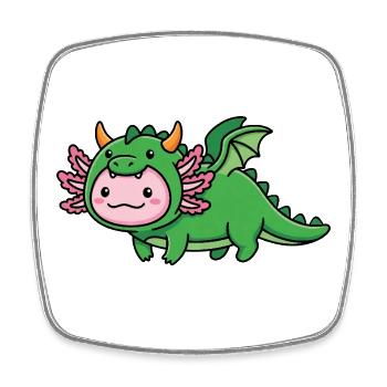 Carnaval du Dragon Axolotl mignon Carnaval du Brésil - Magnet carré - blanc - Devant