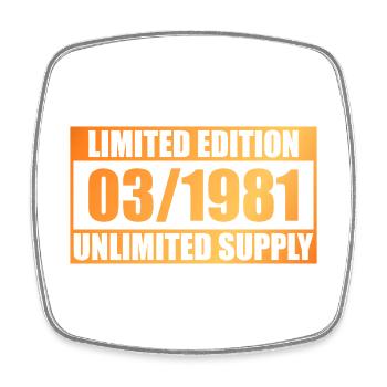 45th Anniversary Limited Edition - ꝏ Supply 03/1981 - Square fridge magnet - white - Front
