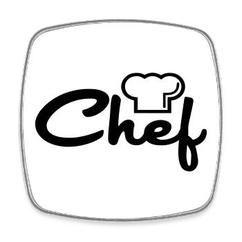 Chef de cuisine - Magnet carré - blanc - Devant