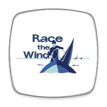 Race the Wind – Segeln Regatta Skipper Spruch - Viereckiger Kühlschrankmagnet - Weiß - Vorne