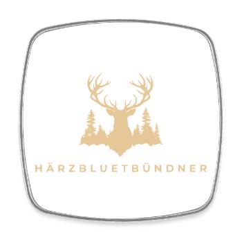 Härzbluetbündner - Viereckiger Kühlschrankmagnet - Weiß - Vorne