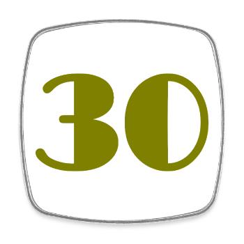 30. 30 YEARS. 30th ANNIVERSARY. 30 YEARS ANNIVERSARY. - Square fridge magnet - white - Front