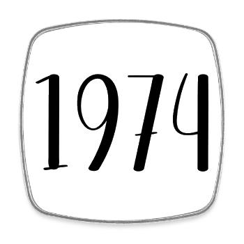 1974 - Magnet carré - blanc - Devant