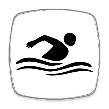 Schwimmen Schwimmer - Viereckiger Kühlschrankmagnet - Weiß - Vorne