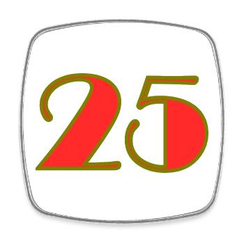 25. 25 YEARS. 25th ANNIVERSARY. 25 YEARS ANNIVERSARY. - Square fridge magnet - white - Front