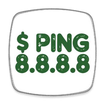 Retro Ping Glyphs in Green - Square fridge magnet - white - Front