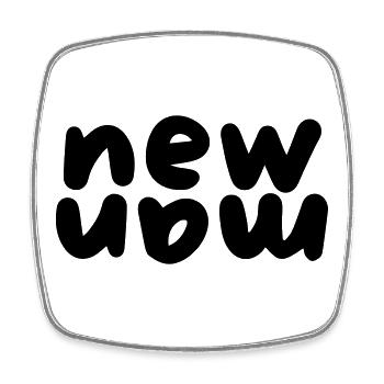 New Man - Square fridge magnet - white - Front