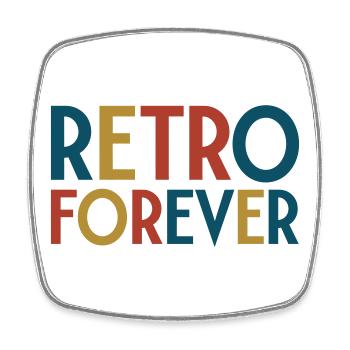 Retro forever - Magnet carré - blanc - Devant